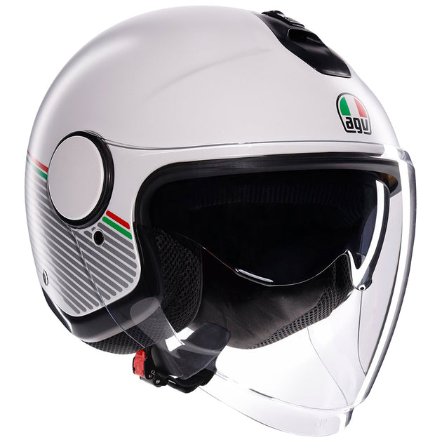 agv half face helmet K3 Birdy 2.0 BK MOTOPARTS density expanded polystyrene (EPS) structure designed to minimize rotational accelerations (FIM homologated)Collarbone safe profile Open-Face Helmets AGV Helmets